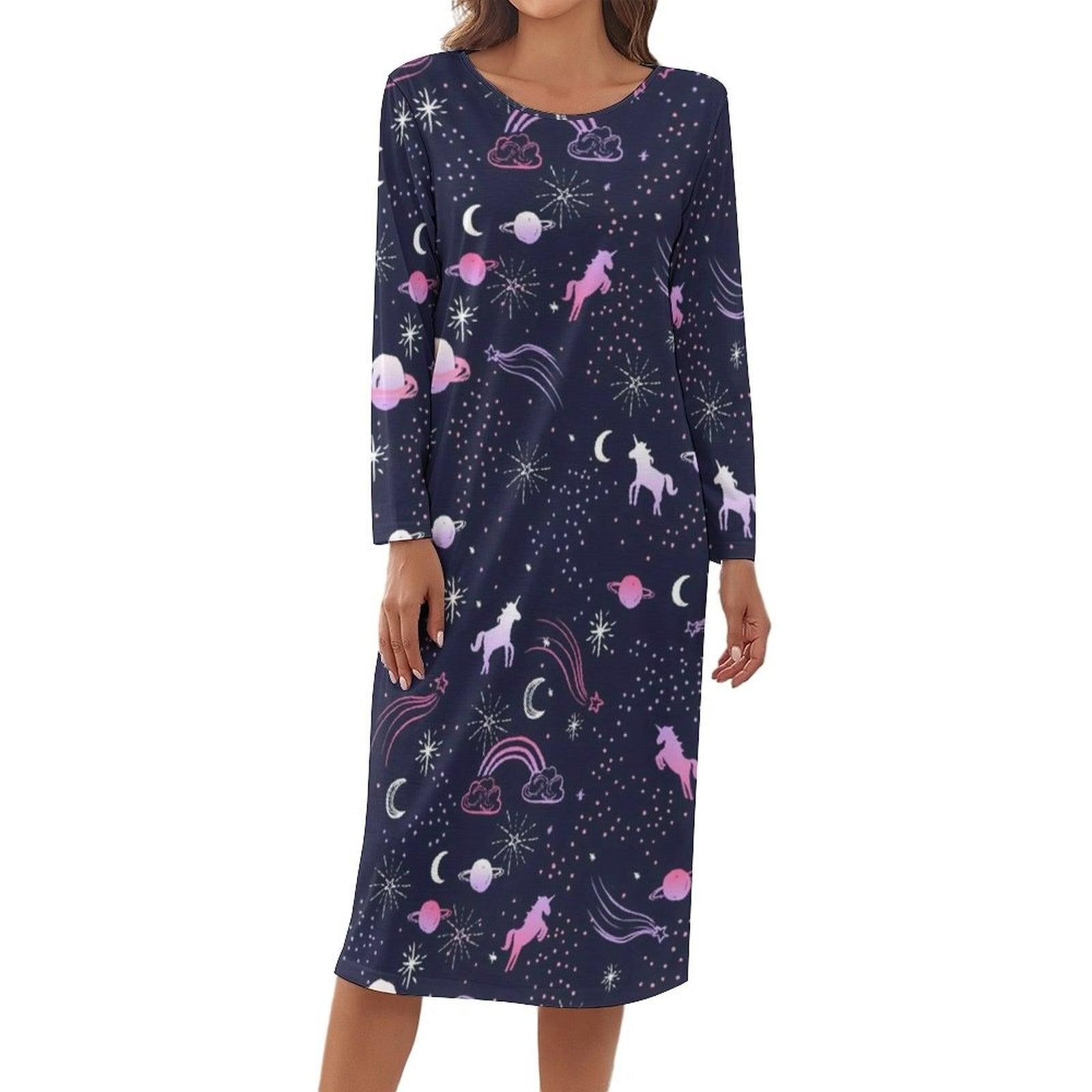 Chemise de nuit licorne manches longues femme - Licorne