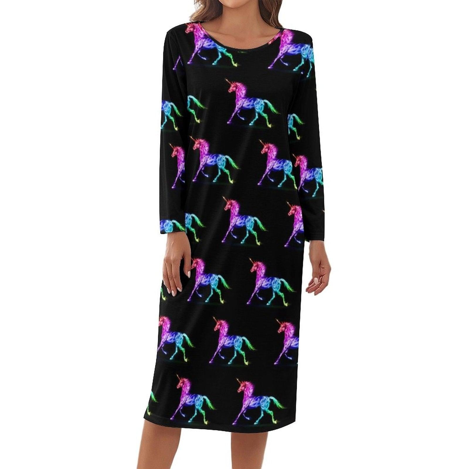 Chemise de nuit licorne manches longues femme - Licorne