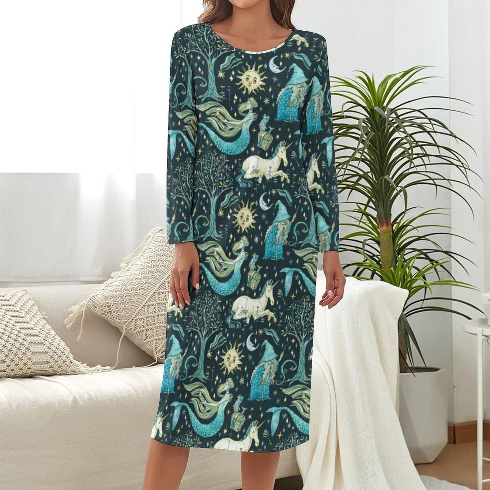 Chemise de nuit licorne manches longues femme - Licorne