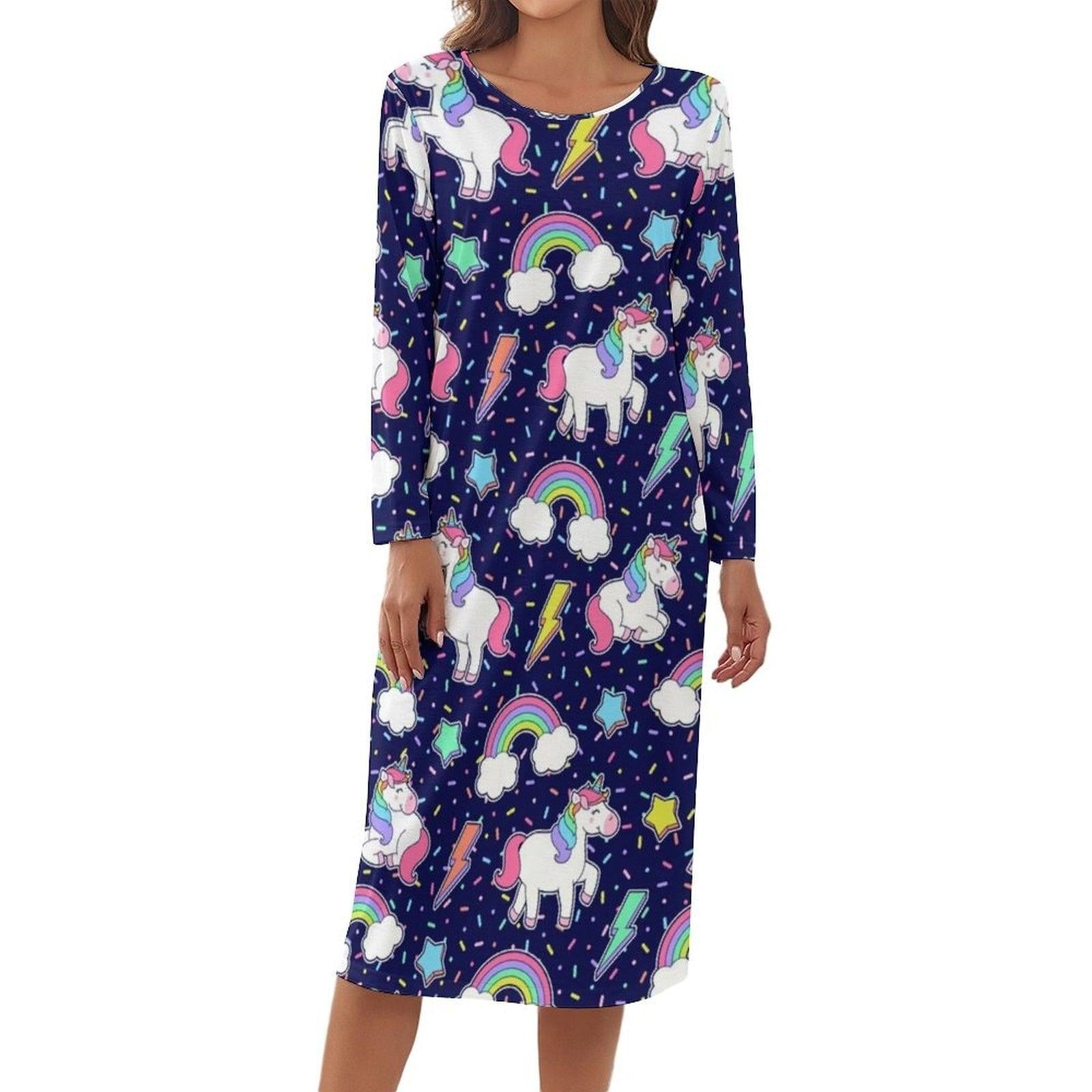 Chemise de nuit licorne manches longues femme - Licorne