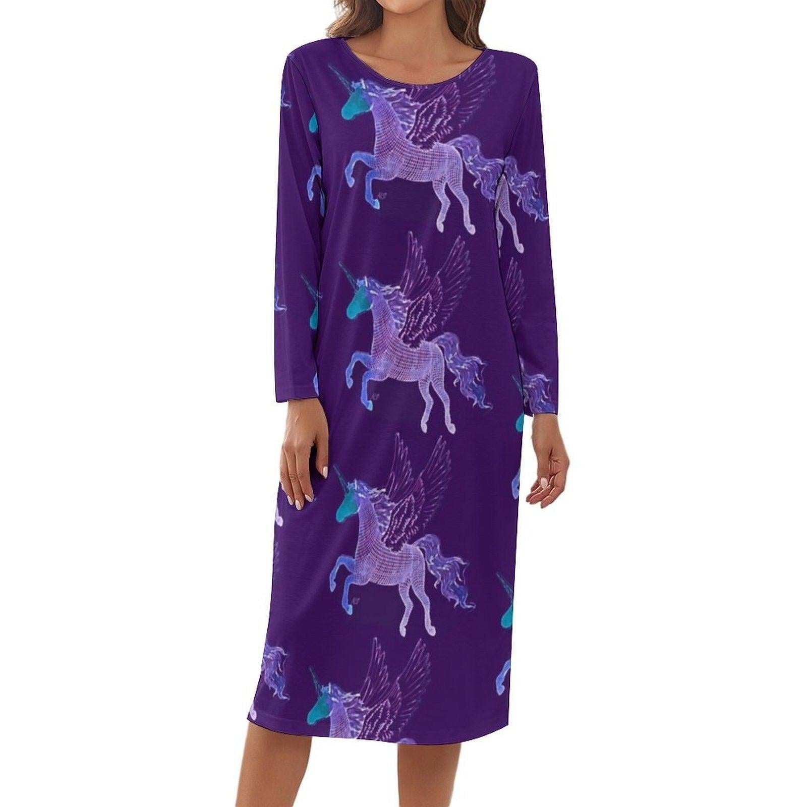 Chemise de nuit licorne manches longues femme - Licorne
