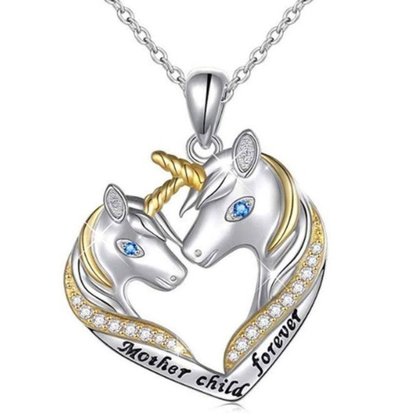 Collar Unicornio Con Nuevo Diseño, Colgante Unicornio De Arco Iris En Forma  De Corazón Y Colgante De Unicornio De Colores En Forma De Corazón Con  Diamantes De Imitación, Perfecto Para Madre E