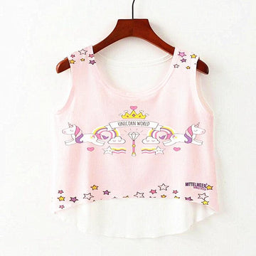 Débardeur Crop Top Licorne - Licorne