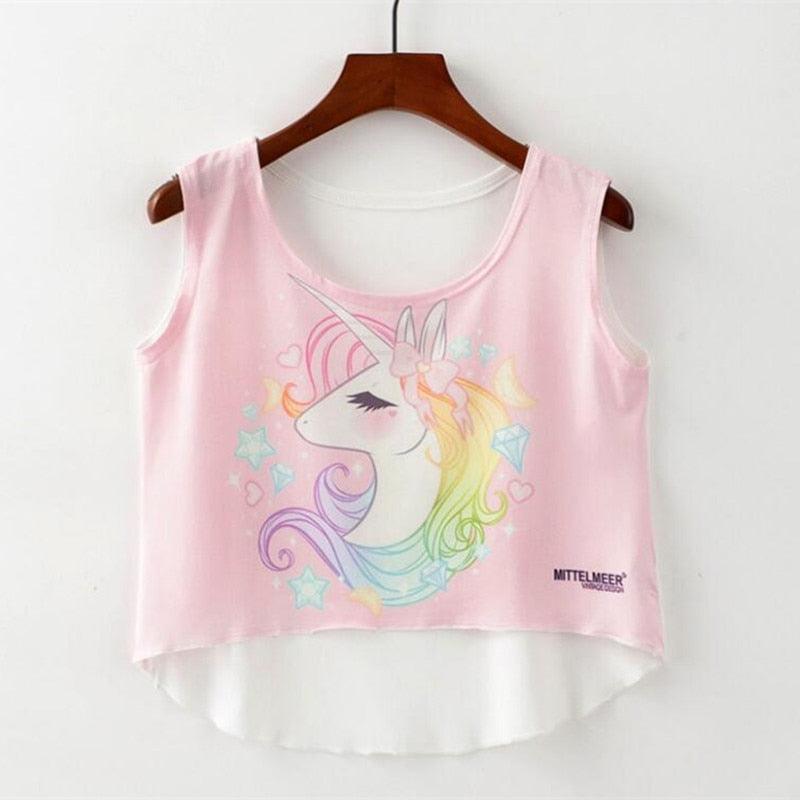 Débardeur Crop Top Licorne - Licorne