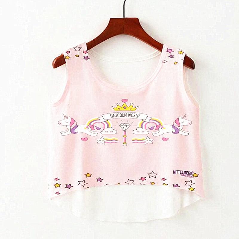 Débardeur Crop Top Licorne - Licorne
