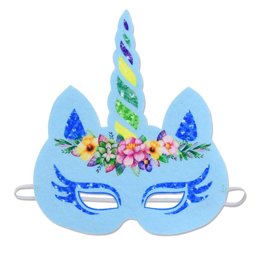 Demi masque déguisement licorne bleu