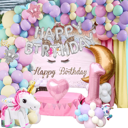 Acheter Ballons licorne en aluminium, 5 pièces, fournitures de fête d' anniversaire et de mariage, décor de réception-cadeau pour bébé