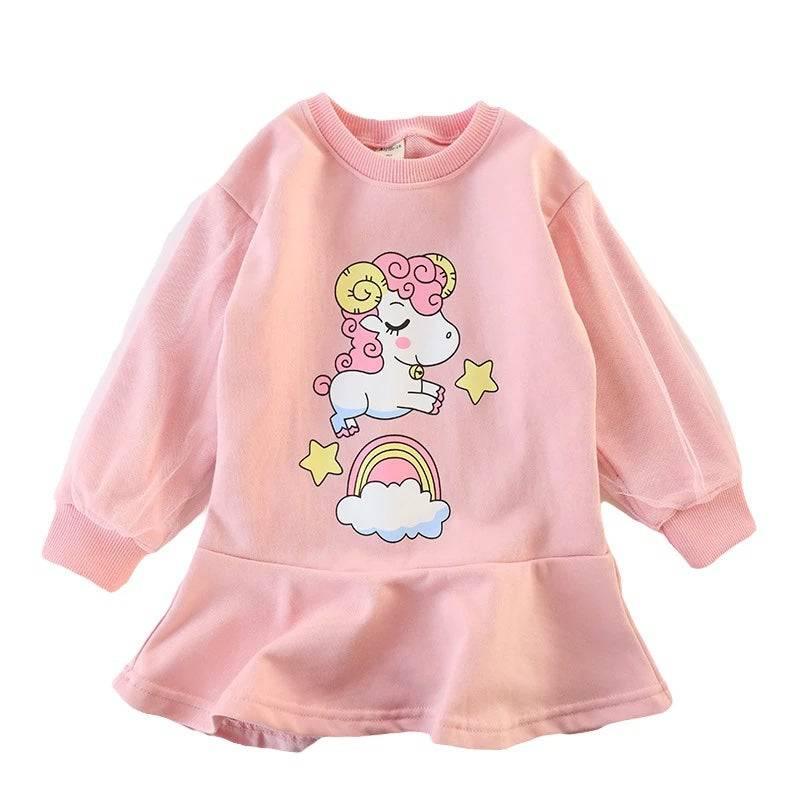 Robe Licorne Manches Stylées Fille - Licorne