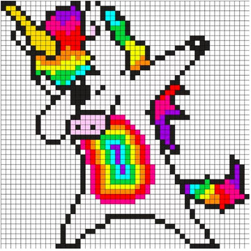 Pixel Art Unicornio Dab - unicornio