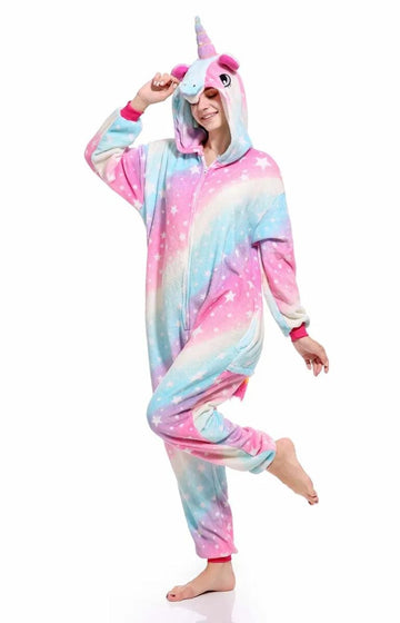 unicorn onesie rainbow pajamas