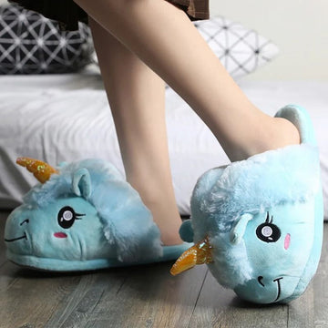 Blue Unicorn Slippers