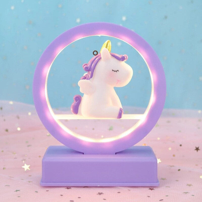 purple unicorn led lamp