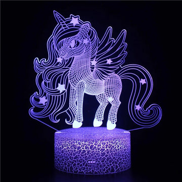 Multicolored unicorn lamp