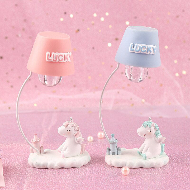 Pink unicorn lamp photo