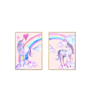 Cuadro unicornio arcoiris