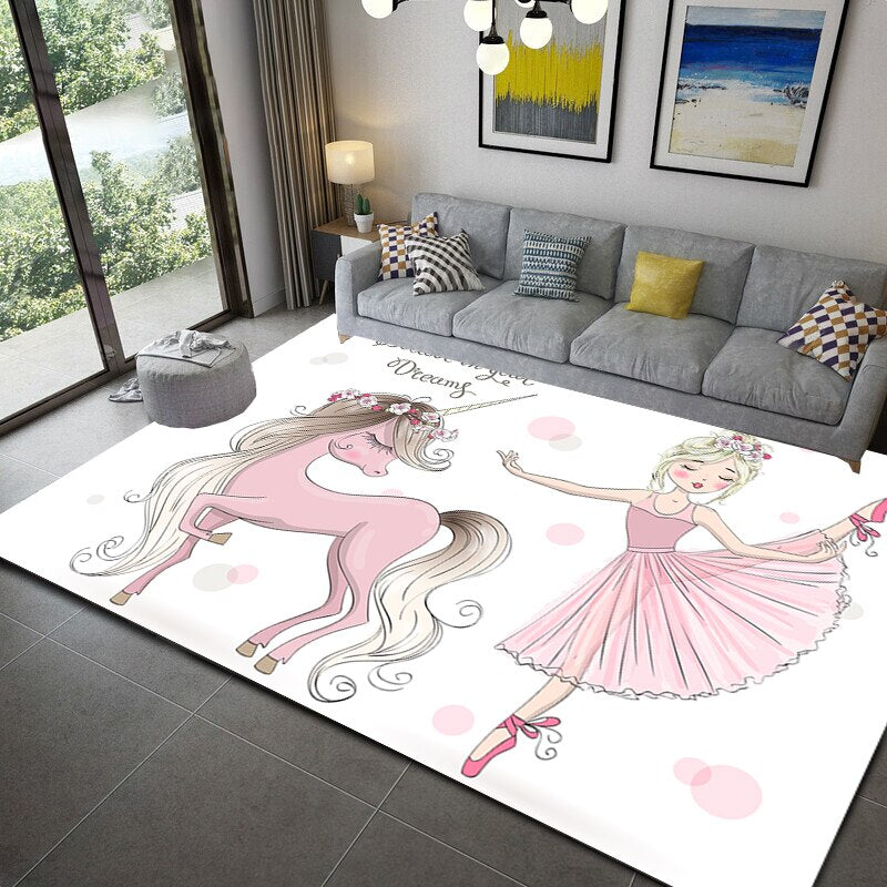 Dancer unicorn bedroom rug