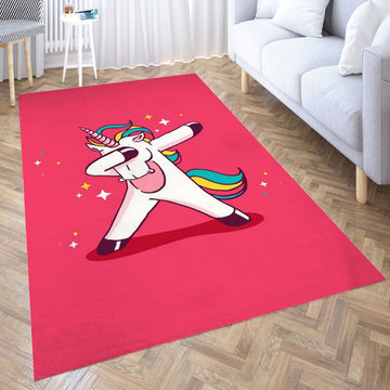 Unicorn rug that dabs fuchsia