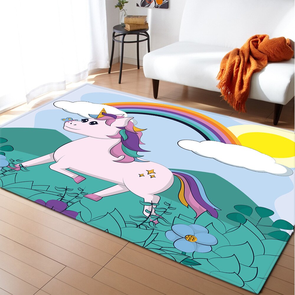 3D effect unicorn comforter rug