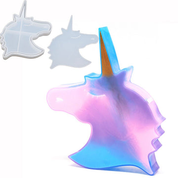 Hucha de unicornio de silicona de color degradado