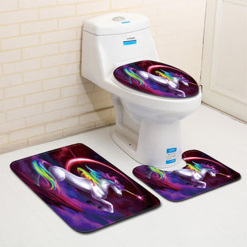 Unicorn toilet mat set