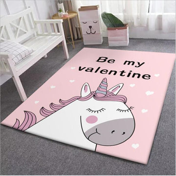 Be My Valentine unicorn rug
