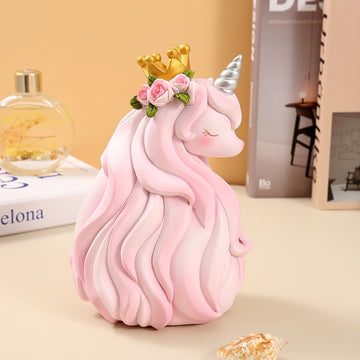 Pink princess unicorn piggy bank