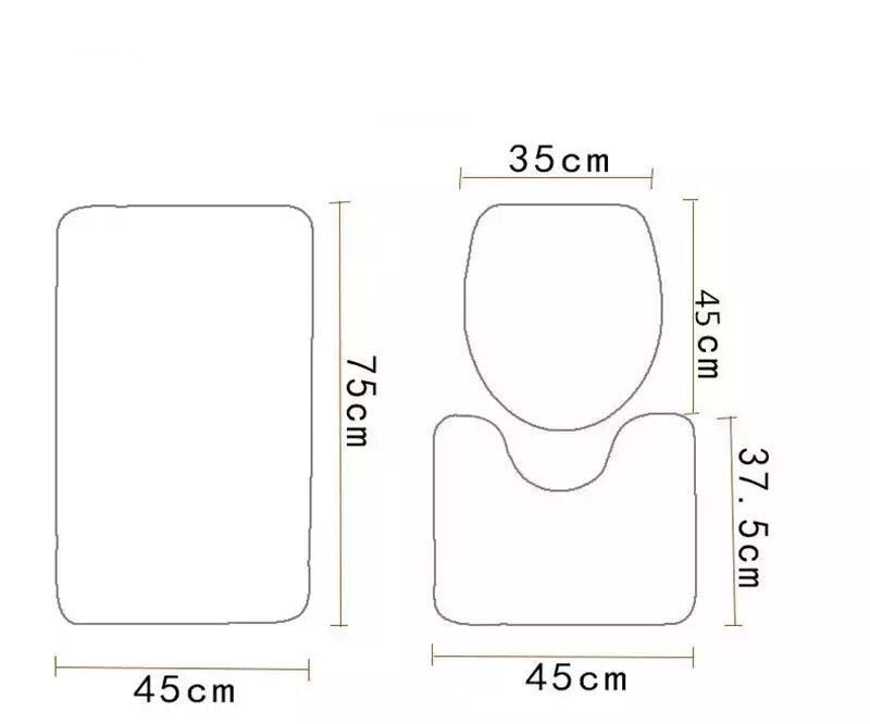 Dimensions 3-piece unicorn toilet mat set