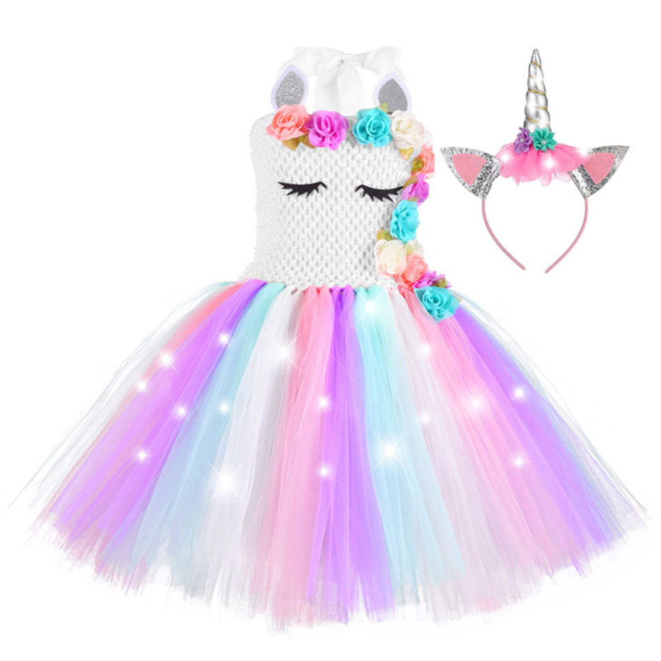 Robe déguisement licorne lumineuse fille | Une Licorne