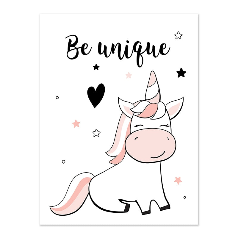 Unique unicorn print poster
