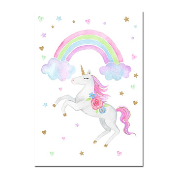 Cartel de unicornio arcoiris
