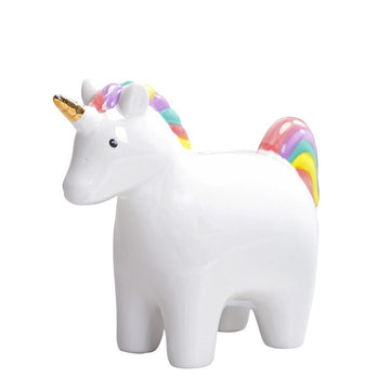 White unicorn piggy bank