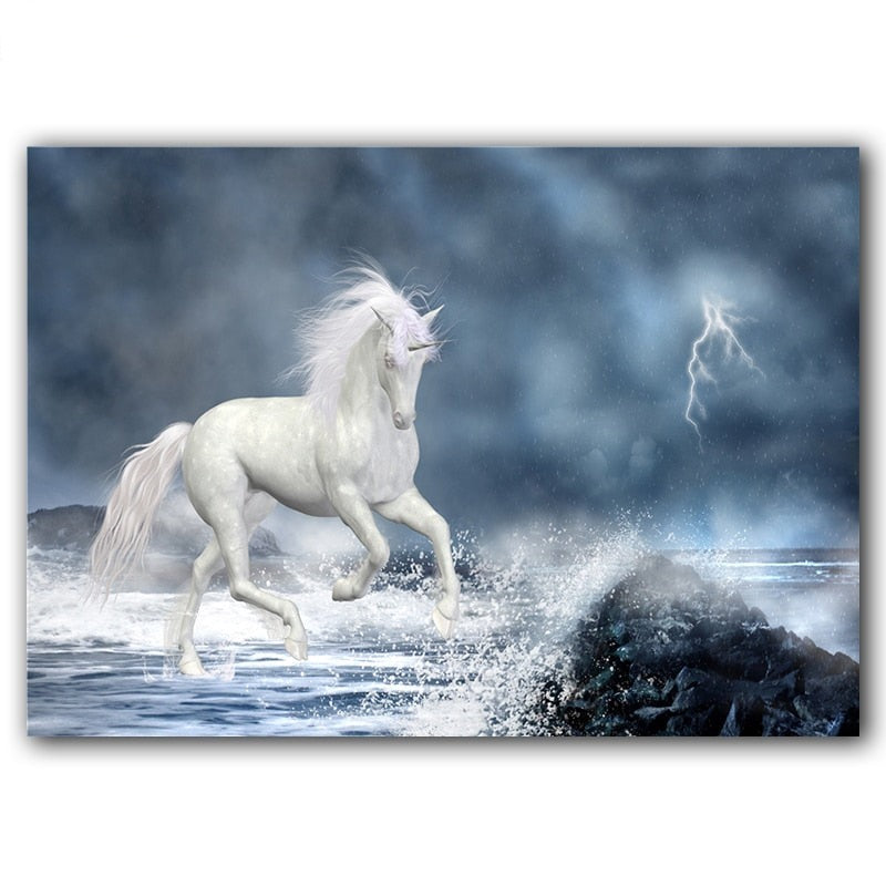 Nordic decoration unicorn painting