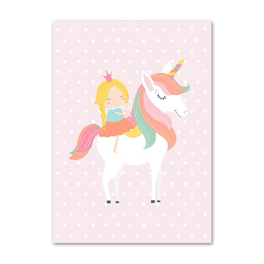 cartel de princesa unicornio