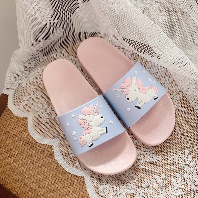 Girls unicorn flip online flops