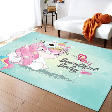 alfombra de dormitorio de unicornio