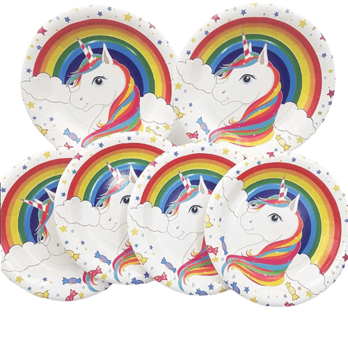 Plato de unicornio arcoiris