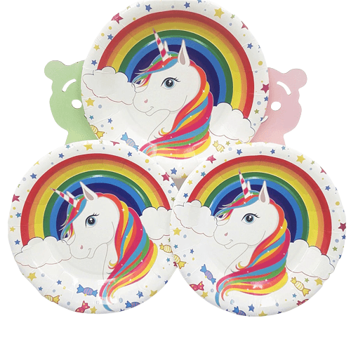 Rainbow stars unicorn plate
