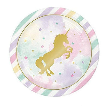 Golden stars unicorn plate
