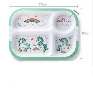 Unicorn plate with compartments and in melamine