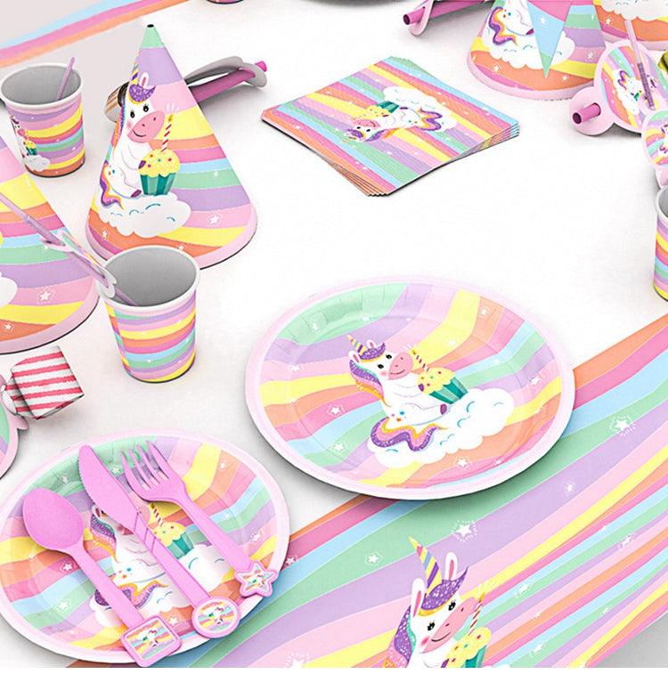 Multicolored gourmet unicorn plate
