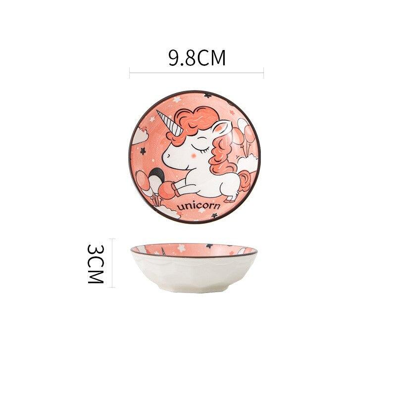 Plato de unicornio rosa estilo japonés