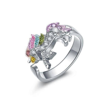 Unicorn Ring with Stones - Unicorn