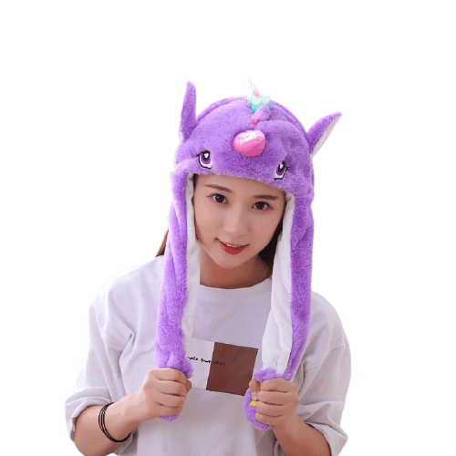 Purple Unicorn Scarf Short Beanie - Unicorn