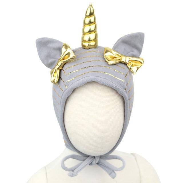 Gray Golden Unicorn Hat - Unicorn