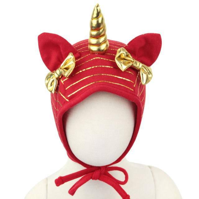 Sombrero de Unicornio Dorado Rojo - Unicornio