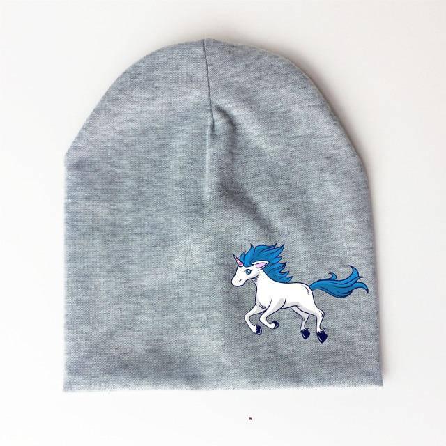 Sombrero de unicornio infantil en jersey gris claro - Unicornio