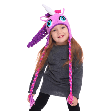 Girl's Braided Unicorn Hat - Unicorn