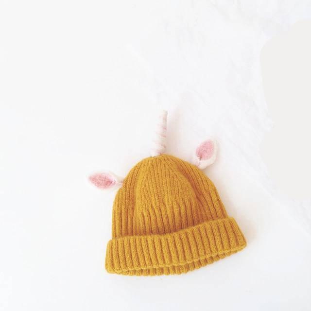 Unisex Unicorn Hat For Kids Mustard - Unicorn