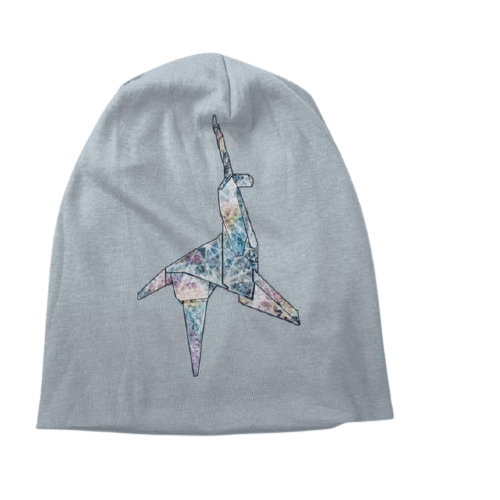 Sombrero de Origami Unicornio Gris - Unicornio