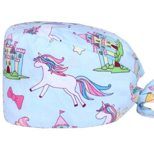 Gorra de protección para el cabello con patrón de unicornio azul - Unicornio